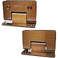 WANLIAN Heavy Duty 90 Degree Glass Shower Doors Hinge Cupboard Showcase Cabinet Clamp Glass Shower Replacement Parts Wall-to-Glass (Rose Gold)