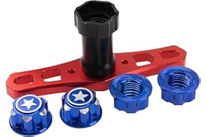 Vgoohobby 17mm Hex Wheel Nuts Adapter w/ 17 Wheel Hex Wrench RC Sleeve Tool Compatible with Traxxas X-Maxx E-Revo E-Maxx Summit 1/8 RC Monster Car (Blue)