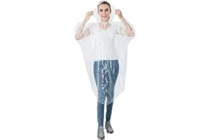 Igoera®️ poncho antipioggia monouso colorato, 5-pack poncho impermeabile con cappuccio per festival, concerti, escursioni, bicicletta, campeggio, all'aperto, poncho impermeabile usa e getta
