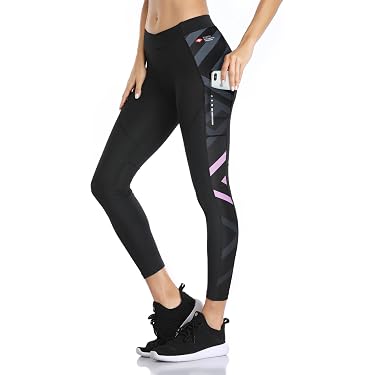 Pantalon Cycliste Femme Lo.gas 3/4 - Taille Haute Rembourrée - 3 Poches UPF50 - Taille Asiatique
