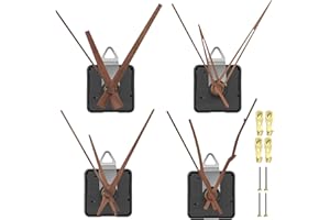 EEEKit Uhrwerke, Uhrwerk für Wanduhr, 4 Set Quarz Uhrwerk Ersatz mit 4 Sets Holz Zeiger für DIY Uhrreparaturen