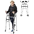 TongNS1 Walking Frame, Folding Standard Walker with Wheels and Detachable Armrest Pad, Height Adjustable Assisted Walking Aid,Suitable for the elderly and disabled A