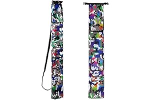 Copechilla Bolsa para Aparejo de Pesca 146cm con cinturón de Hombro,Bolsas de Pesca con Doble Bolsillo Lateral Impermeable,Caña de Pescar y Equipo de Pesca de Bolsa de Almacenamiento, Arcoíris