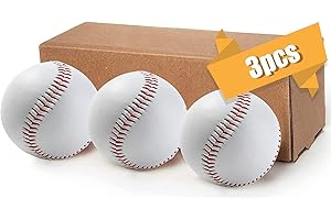 LeapBeast Competition/Training Baseball, 9" Exercise Baseball, 3 Packs Kids Teens, Soft/Hard Training Ball - PVC Rubber Environmental Protection (Hard Ball)