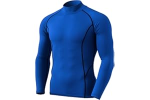 TSLA Men's Thermal Long Sleeve Compression Shirts, Mock/Turtleneck Winter Sports Running Base Layer Top