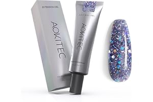 ‎AOKITEC Aokitec 60ml Nagelverlängerung Gel,UV Nagellack Extension Nail Extension Gel Nägel Nagelverlängerung Acrylic False Nagelaufbaugel Nageldesign Gelnägel für Salon Hause DIY(Diamant Violett)