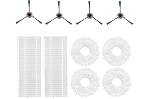 HOME TIMES Almohadillas de repuesto para yeedi Mop Station para suelos duros reutilizables, almohadilla de microfibra suave, 4 filtros, 2 cepillos para bordes, 4 cepillos principales, 1 cepillo de limpieza