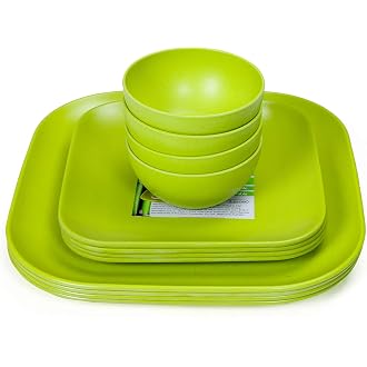 Décor EcoLite Bamboo Dinner Set | Non Toxic Reusable Di...