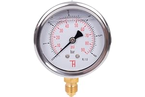 THERMIS Manometro (0-6 bar) Resistente agli urti G 1/4 connettore dal basso 63 mm 304G