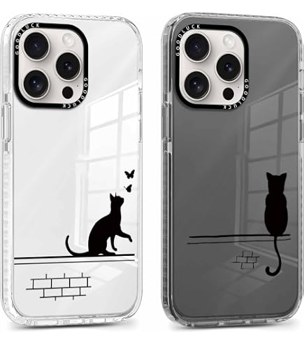 Custodia Magnetica Per IPhone 16 Pro Con Gatto – Retro Opaco Traslucido, Compatibile MagSafe, Antiurto, Nero