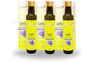 ‎HEALTHING Adrisan Leinöl mit DHA EPA - 3er Pack (3x 250 ml) - Omega 3 Öl - Nahrungsergänzungsmittel