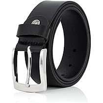 Lindenmann Cintura in pelle da uomo, Cintura da abito con fibbia automatica larga 32 mm, Cintura da uomo in pelle di mucca nera, Größe/Size:90, Farbe/Color:nero