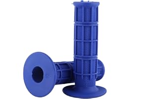 YMIKO Puños de manillar de goma 1 par 7/8 `` 22mm puños de manillar universales para Dirt Bike Motocross manillar de goma para motocicleta puños de mano(Azul)