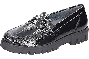 Waldläufer Damskie 723502 143 001 H-Serena Taipei wsuwane mokasyny Penny, czarne