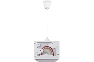 ‎PACO HOME Paco Home Pendant Lamp Children's Room Ceiling Lamp Pendant Light Shade Fabric E27 Rainbow Glow in the Dark