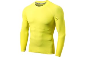 LAFROI Maglietta a Maniche Lunghe da Uomo UPF 50+, Compressione, BJJ, Nuoto, Rashguard
