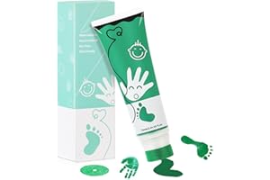 TOGOU2S Baby Hand and Footprint Kit Baby Safe Paint for Handprints Non Toxic & Acid-Free, with Sponge Attachment for Easy Colour Application, Dog Paw Print Kit Easy to Clean 75ml/Tube (Green)