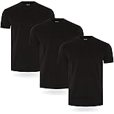 FM London Pack of 3/5 Cotton Rich T-Shirts for Men, Slim Fit