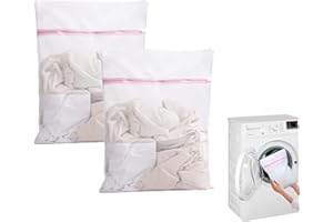 GNAUMORE Wäschenetz für Waschmaschine,2 Stück Wäschebeutel Wäschenetze,Wäschesack Waschmaschine Laundry Bag, Wiederverwendbare Feinmaschiges Wäschenetz,Wäschebeutel Wäschenetze mit Reißverschluss(30 * 40cm)