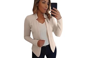 YMING Blazer Femme Cardigan Élégant Chic Veste Bureau Affaires Veste De Costume Devant Ouvert