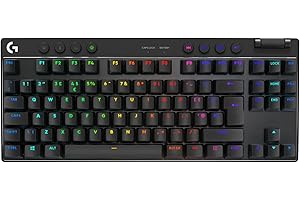 Logitech G PRO X TKL LIGHTSPEED Wireless Gaming Keyboard, Ultra Portable Tenkeyless Design, LIGHTSYNC RGB, Tactile Switches (GX Brown), QWERTY UK English Layout, Black