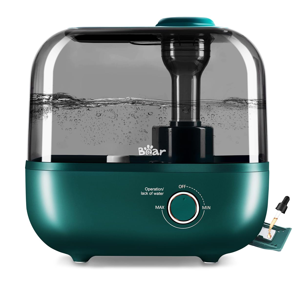 Bear Humidifier with Aromatherapy Diffuser, 5L Tank for Large Rooms, 28dB Silent, Top-Fill Design, Essential Oil Case, Ultras