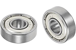 Kozelo 2Pcs Rodamiento de Bolas 607Z - [7x19x6mm] Acero Cromado con Blindaje Simple para Aplicaciones en Maquinaria y Equipos Industriales