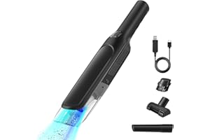 RaMokey Handstaubsauger Akku - Auto Staubsauger Kabellos mit 2x2000mAh Batterie,Portable 6000PA Mini Handstaubsauger Kabellos für Tierhaare, Haushalt, Staub und Auto Nass & Trocken Handsauger