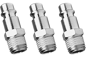BIGCHEER Szybkozłączka do sprężonego powietrza 1/4 złącze sprężonego powietrza 1/4 cala BSP złącze szybkozłączka do złączek sprężarki powietrza węży, wtyczka łącząca, 3 sztuki