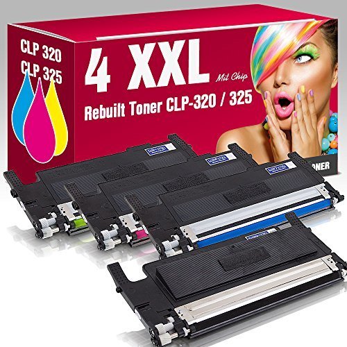 ms-point® Multipack 4x Rebuilt Toner für Samsung ersetzt CLP-320 N CLP-325 CLP-325 N CLP-325 W CLX-3185 CLX-3185 FN CLX-3185 FW CLX-3185 N CLT-K4072S CLT-C4072S CLT-M4072S CLT-Y4072S
