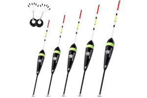 ‎NJORD KALASTUS Njord Kalastus Angel Posen Set 5 Stück mit 12x Posenstopper 2g/3g/4g/5g/6g Posen Angeln Laufposen Angeln Universal Posen Forellen Posen Friedfisch Posen Schwimmer Angeln Zubehör