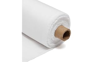 CRAFT QUEEN LTD Muslin Cotton Cheesecloth – 51 Inches 55GSM, 130cm Wide - Cotton Cloth for Straining, Sewing, Embroidery, Baby Items, Cooking (White, 1 Metre)