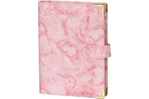 Classycoo A5 Leather Notebook Binder, 6 Ring Binder Planner Notebook Cover for A5 Filler Paper,Loose Leaf Personal Planner Binder Cover with Magnetic Buckle Closure