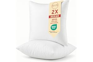 ‎EVE TEXTILE GMBH EVE Textile® 2er Set Kissen 40x40 cm bis 60° Waschbar Atmungsaktives Kopfkissen Innenkissen; Dekokissen, Sofakissen Kisseninlett & Bettkissen mit Flauschiger Microfaserfüllung