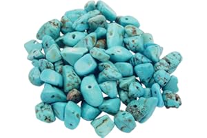 JULIE WANG 450 PCS Imitation TURQUOISE Irrégulier Puce Pierre Perles 5-8mm Pierres Précieuses Cristal Lâche Perle pour la Fabrication de Bijoux Bracelet Collier DIY Artisanat Trouver