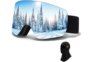 JQF Gear Gafas de Esquí,YH227 Gafas Esqui OTG para Unisex Ajustable Tamaño Protección UV Anti-Niebla Snowboard Nieve Espejo para Ski Ciclismo Deportes de Invierno