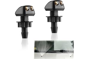 JOWRUN Ugello Tergicristalli, 2 Pezzi Ugelli Lavavetri Anteriori, Piccoli Getti Lavavetri per Parabrezza, Pompa universale per Lavavetri Anteriore, Ugelli Lavaggio Tergicristalli con Ugello Doppio Foro, Nero