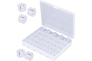 CLEMINSTA 25 PCS Canette Machine a Coudre, Canette Machine a Coudre, Accessoires pour Machine à Coudre avec Boîte de Rangement, Canettes en Compatibles avec Machines à Coudre à Bobine Standard