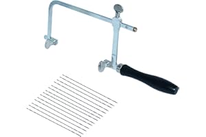 NIUPIKA Set di 12 lame per sega per piercing e gioielli, regolabile, con lama per sega a cera, strumento per la creazione di gioielli, strumenti per gioiellieri