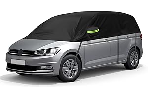 ZWPARTS Autoabdeckung Wasserdicht Ersatz für VW Touran 2015-2024, Sonnenfest Hälfte Autoabdeckung, Halbgarage UV Beständige Halbe Auto Abdeckplane Staubdicht Schneefest Outdoor Indoor