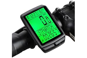 Lotvic Ordinateur de Vélo, Compteur de Vélo sans Fil, Bluetooth Odomètre Velo avec Rétroéclairage LCD de 2,36", 5 Langues Ordinateur de Vélo Étanche, Compteur de Vitesse pour Vélo de Route et VTT