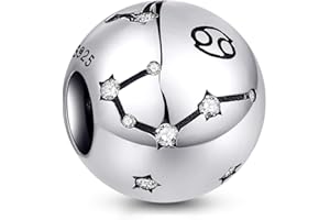 NINGAN 12 Zodiac Geburtstag Charm Geburtstag Stein Anhänger -925 Sterling Silber Armband, Halskette Anhänger als ideales Geburtstagsgeschenk für Frauen und Freunde