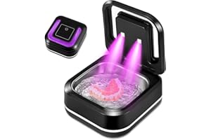 NASTOPEE Dental Pod, Ultraschallreinigungsgerät Zahnschiene UV 42kHz Gebissreiniger mit Ultraschall Ultraschallreiniger Tragbarer Ultraschall-Reinigungsbox für Zahnersatz Aligner Retainer Whitening Trays