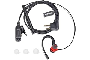 HYSHIKRA Auricular de Seguridad en Forma de G con PTT, Auriculares de Radio Ligeros compatibles con Motorola GP300 DP1400 CP040 CLS1410 Walkie Talkie (Rojo, 1 Pack)