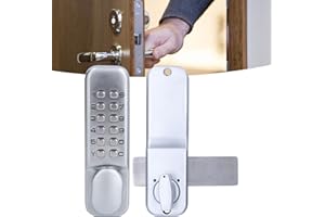 MUMISUTO Digital Door Lock Deadbolt, Mechanical Combination Lock, Mechanical Keyless Entry Door Lock with Keypads Door Knob, Outdoor Front Gate Digital Code Combination Door Lock Set Security