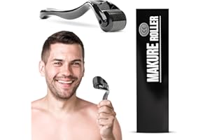 MAKURE Dermaroller Facial y Cabello 0.5mm - Derma Roller Facial con 540 Microagujas de Titanio para Microneedling - derma-roller Barba y Rodillo Pelo - dermaroller 0.5