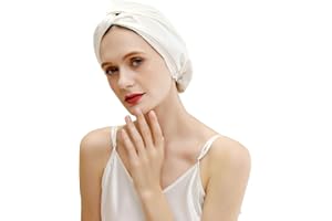 ZIMASILK - Gorro de seda 100 % de morera de 22 mm para dormir con elástico que se adapta a la cabeza y plisado clásico, gorro de seda para el cuidado del cabello de la mujer (1 unidad, marfil)