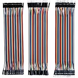 Elegoo 120pcs Multicolored Dupont Wire 40pin Male to Female, 40pin Male to Male, 40pin Female to Female Breadboard Jumper Wires Ribbon Cables Kit for arduino
