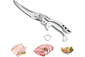 SZKKQKJ geflügelschere testsieger,hähnchenschere,Geflügelschere Küchenschere, Schere Küche Scharfe Edelstahl Knochenschere, Allzweckschere für Fleisch, Fisch,mit Sicherheitsverschluss