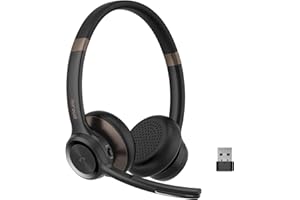 Nuroum HP30 Cuffie PC con Microfono, Cuffie Bluetooth Wireless con con Cancellazione del Rumore, USB/Type-C Auricolare, Controllo in Linea per PC/Laptop Zoom/Skype, Conferenze/Call Center/Home Office